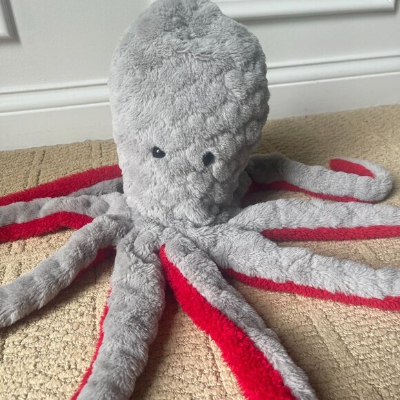 Dan Dee Large 27" Gray Red Octopus Squid Plush Stuffed Animal Collector's Choice - Picture 3 of 6